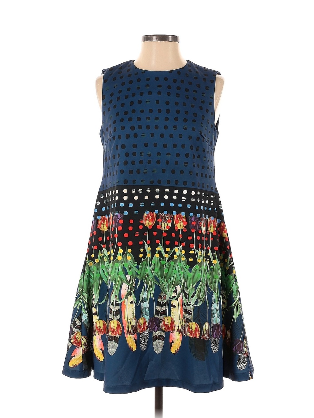 Gracia tulip and feather polka dot dress small